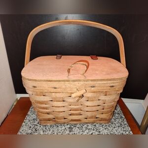 Longaberger 1999 Vintage Basket. Warm Brown. Swing. Dresden Ohio.